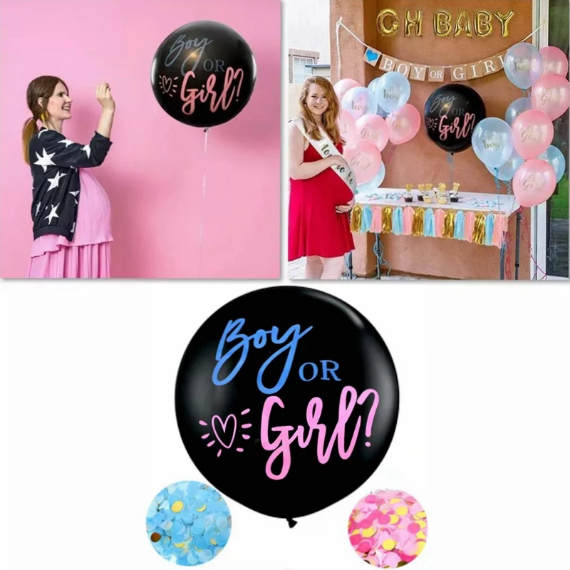 1set 36inch Boy or Girl Bomb Balloon Gender Reveal Party Black Latex Ballon Blue Pink Confetti Globos Baby Shower Decoration
1set 36inch Boy or Girl Bomb Balloon Gender Reveal Party Black Latex Ballon Blue Pink Confetti Globos Baby Shower Decoration