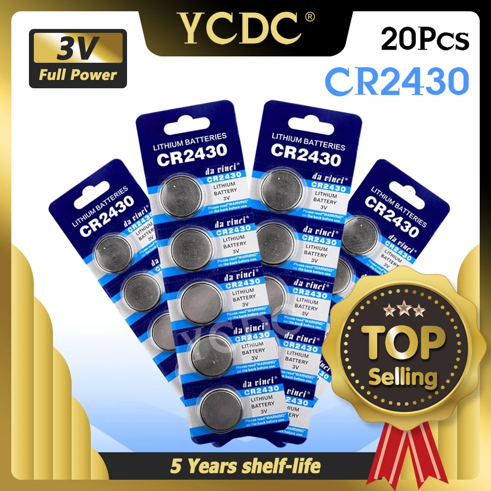 20PCS/LOT CR2430 Lithium Battery 3V CR 2430 DL2430 BR2430 ECR2430 for Watch Computer Calculator Control Toys Button Batteries
20PCS/LOT CR2430 Lithium Battery 3V CR 2430 DL2430 BR2430 ECR2430 for Watch Computer Calculator Control Toys Button Batteries