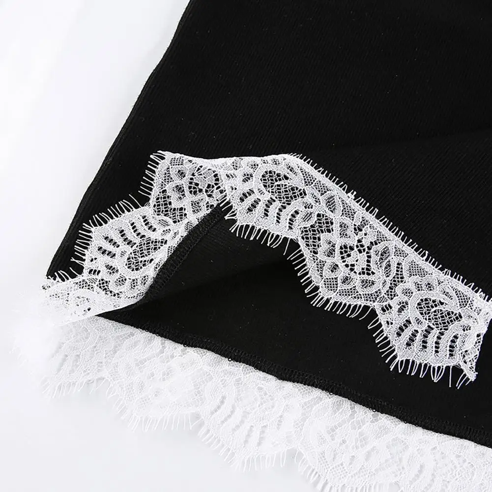 Casual Elegant Women Dress Long Sleeve Lace Trim Split Hem Bodycon Knitwear for Party Mini Dresses 
Casual Elegant Women Dress Long Sleeve Lace Trim Split Hem Bodycon Knitwear for Party Mini Dresses