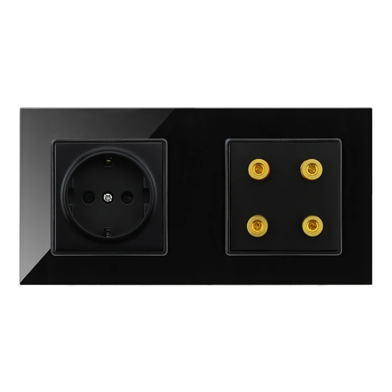 Avoir DE EU Standard Plug Double Socket Sound Speaker Jack Socket Wall Power Outlet Glass Panel 172mm*86mm
Avoir DE EU Standard Plug Double Socket Sound Speaker Jack Socket Wall Power Outlet Glass Panel 172mm*86mm