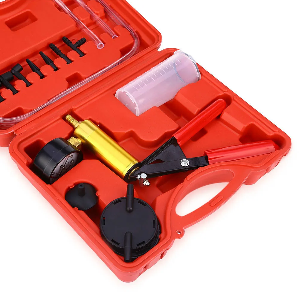 2 in 1 DIY Brake Bleeder And Vacuum Pump Tester Tool Kit Brake Fluid Bleeder Oil Change Hand Held Vacuum Pistol Pump Tester Kit
2 in 1 DIY Brake Bleeder And Vacuum Pump Tester Tool Kit Brake Fluid Bleeder Oil Change Hand Held Vacuum Pistol Pump Tester Kit
