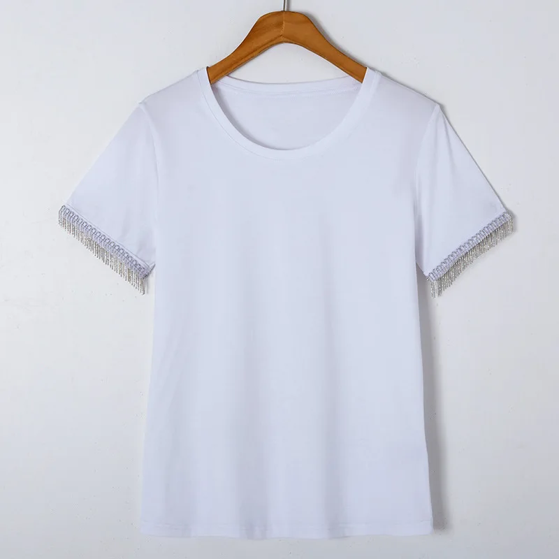2020 New Summer V-neck 80 Branch Mercerized Cotton Cuff Chain Slim Wild Solid Color T-shirt Female Korean Top
2020 New Summer V-neck 80 Branch Mercerized Cotton Cuff Chain Slim Wild Solid Color T-shirt Female Korean Top