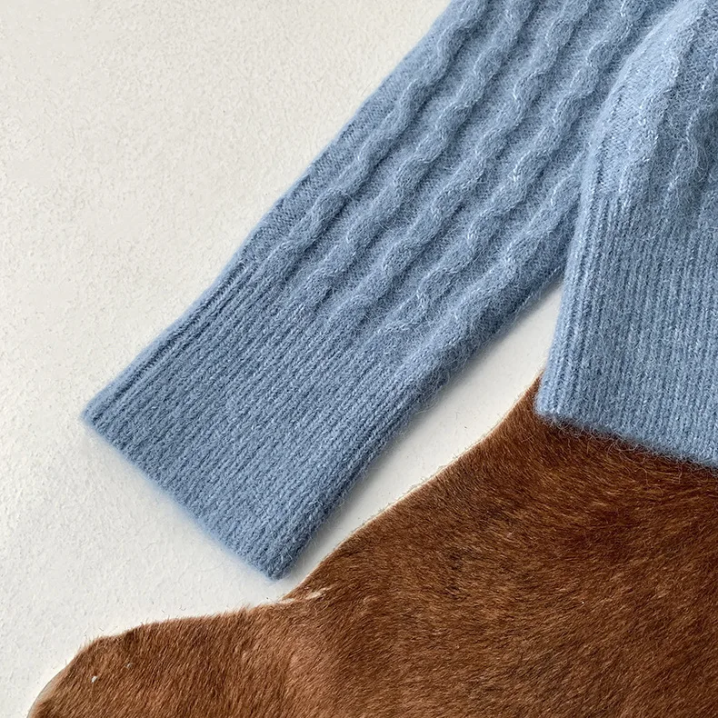 Autumn and Winter New Fog Blue Sweater Pure Color Versatile Soft Casual Fashion
Autumn and Winter New Fog Blue Sweater Pure Color Versatile Soft Casual Fashion