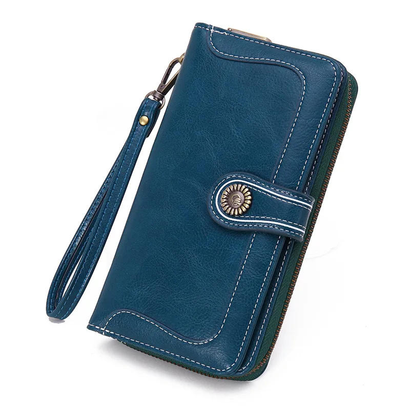 Long wallet men and women retro oil wax leather new wallet ladies clutch multi-function mobile phone bag
Long wallet men and women retro oil wax leather new wallet ladies clutch multi-function mobile phone bag