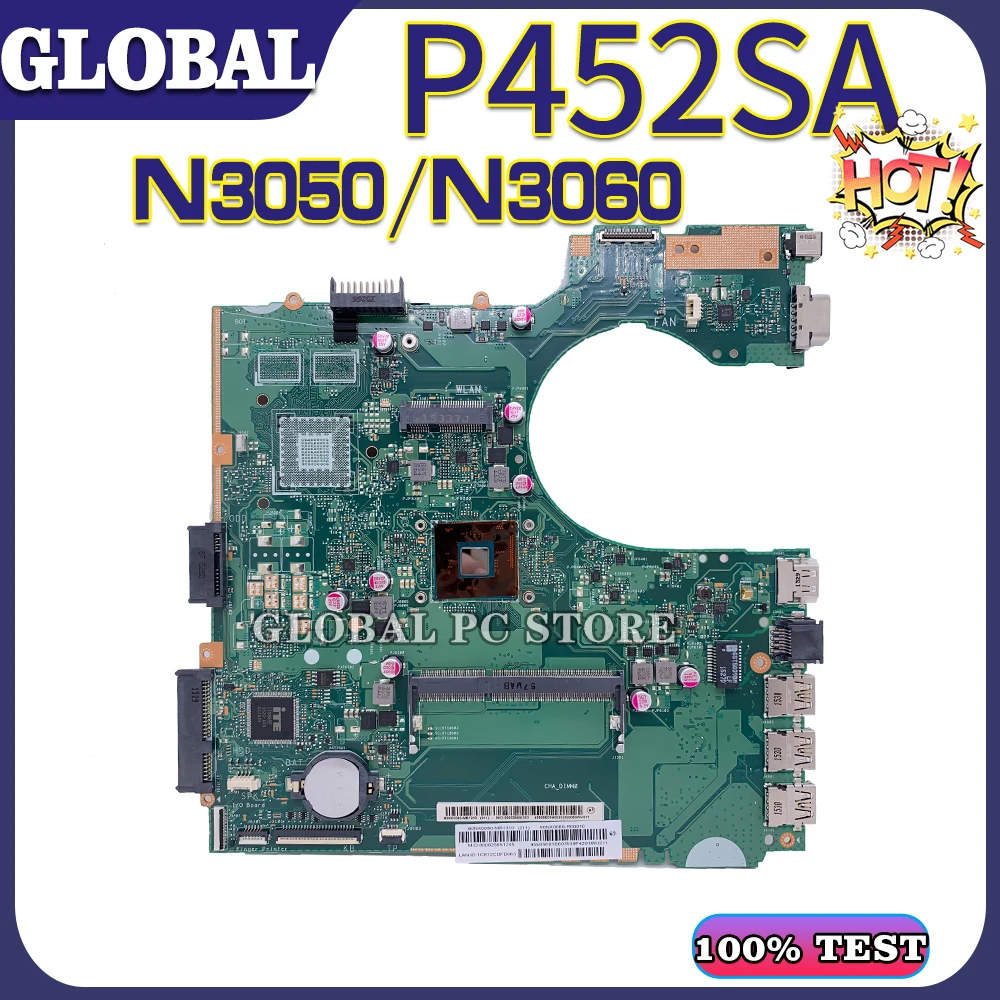 Материнская плата KEFU P452 N3050/N3060 UMA для ноутбука Материнская плата ASUS P452SA P452S P452SJ, материнская плата DDR3L, 100% Протестировано
Материнская плата KEFU P452 N3050/N3060 UMA для ноутбука Материнская плата ASUS P452SA P452S P452SJ, материнская плата DDR3L, 100% Протестировано