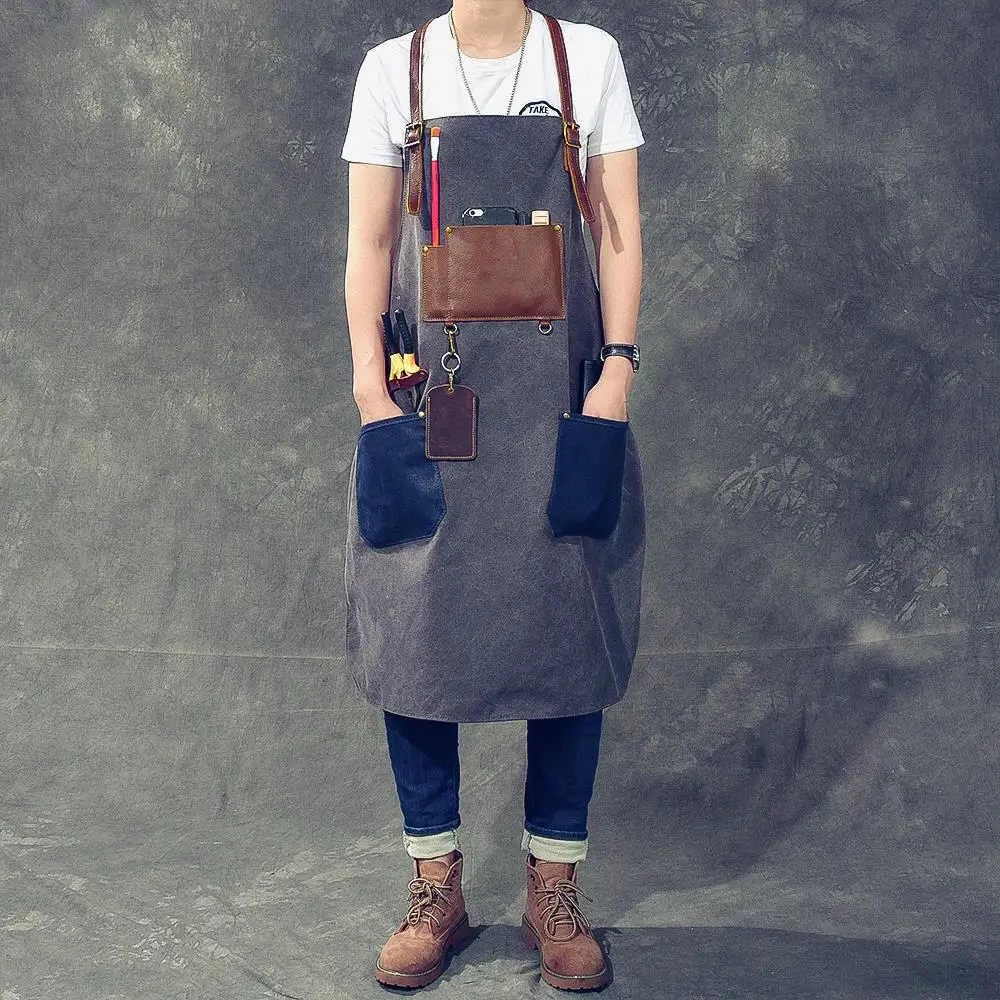 Man Women Canvas Apron Cotton Real Leather Strap Barber Florist Gardener Painter Work Wear Barista Bartender Waitstaff Uniform
Man Women Canvas Apron Cotton Real Leather Strap Barber Florist Gardener Painter Work Wear Barista Bartender Waitstaff Uniform
