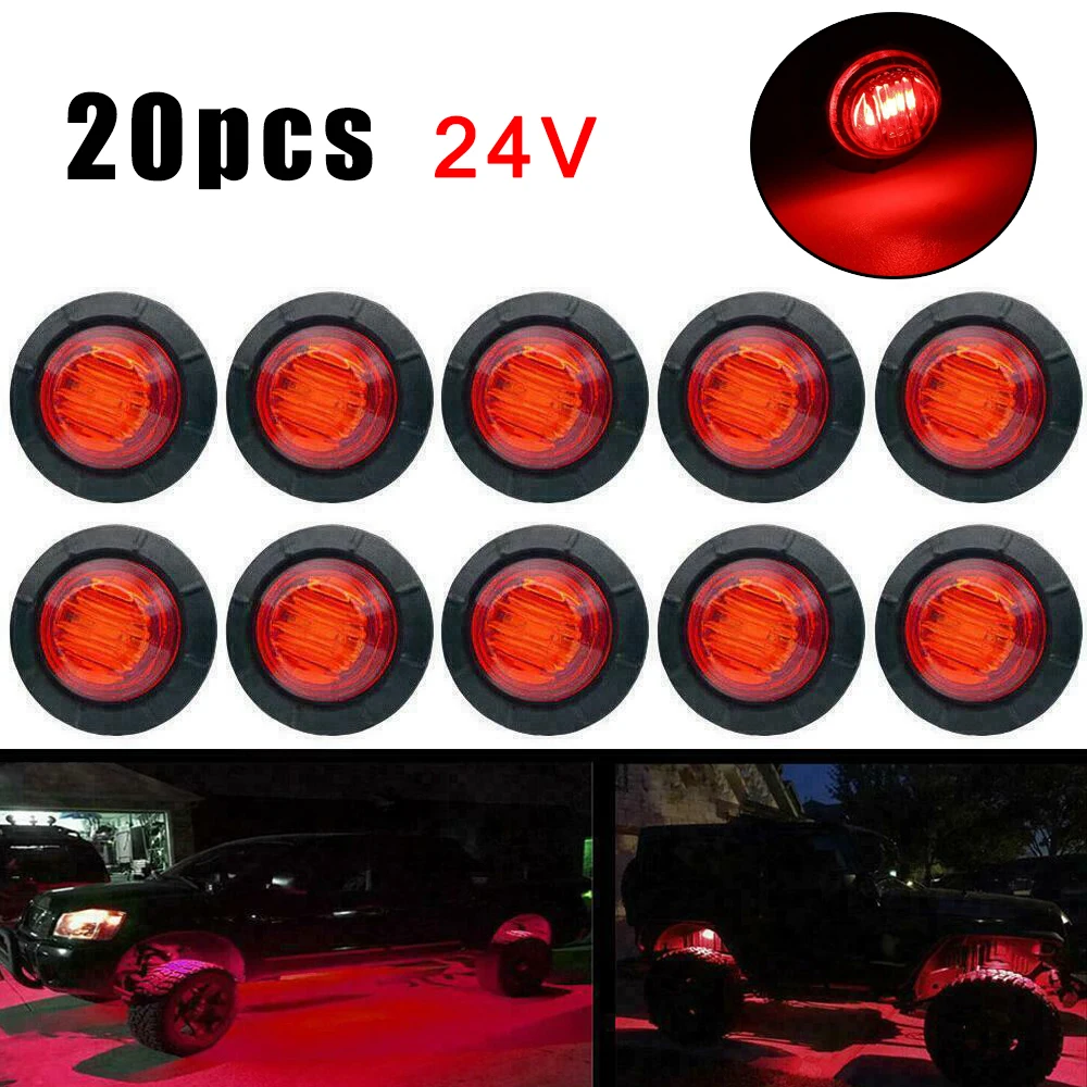 20pcs 3/4 Inch Round LED Light Truck Trailer Side Clearance Marker Lamp 24V 80LM LED Camper Trailer Lights Diode Surface Mount
20pcs 3/4 Inch Round LED Light Truck Trailer Side Clearance Marker Lamp 24V 80LM LED Camper Trailer Lights Diode Surface Mount