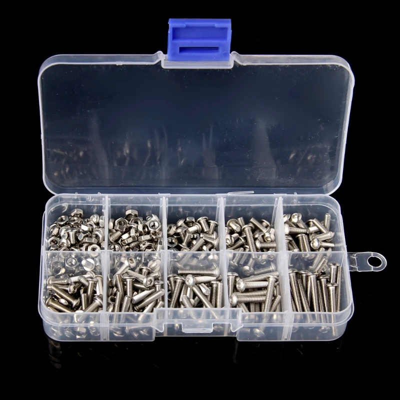 340Pcs M3 3mm Stainless Steel Button Head Allen Bolts Screws Nuts Assortment Kit
340Pcs M3 3mm Stainless Steel Button Head Allen Bolts Screws Nuts Assortment Kit
