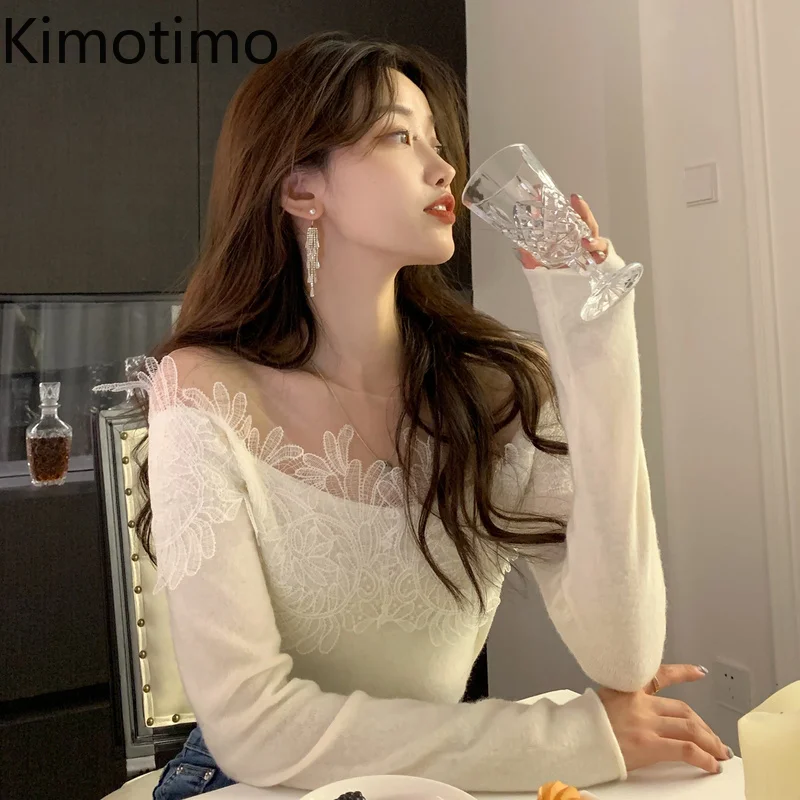 Kimotimo Lace Patchwork Knit Tops Women Spring Autumn Design Slim Bottoming Pullover Korean Chic Gentle Long Sleeve Sweater Ins
Kimotimo Lace Patchwork Knit Tops Women Spring Autumn Design Slim Bottoming Pullover Korean Chic Gentle Long Sleeve Sweater Ins