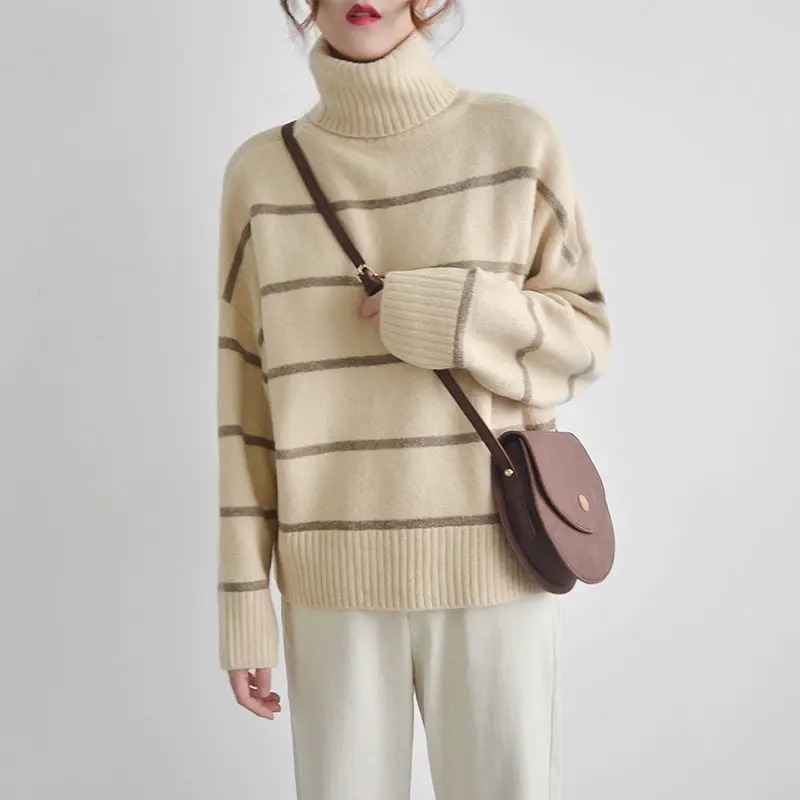 PEONFLY Vintage Striped Pattern Fashion Sweater Basic Casual 2020 Korean Female Women Long Sleeve Knitted Pullovers Jumper
PEONFLY Vintage Striped Pattern Fashion Sweater Basic Casual 2020 Korean Female Women Long Sleeve Knitted Pullovers Jumper
