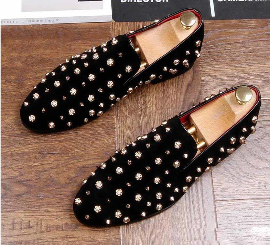Fashion Gold Top and Metal Toe Men Velvet Dress shoes italian mens dress shoes Handmade Loafers Plus size 38-47
Fashion Gold Top and Metal Toe Men Velvet Dress shoes italian mens dress shoes Handmade Loafers Plus size 38-47