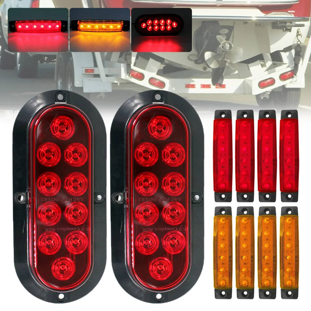 SALE 10PCS Car Light Set 12V 10LED Red Tail Light Brake Light 6LED Red/Yellow Side Marker Lights Waterproof for Trucks Trailers
SALE 10PCS Car Light Set 12V 10LED Red Tail Light Brake Light 6LED Red/Yellow Side Marker Lights Waterproof for Trucks Trailers