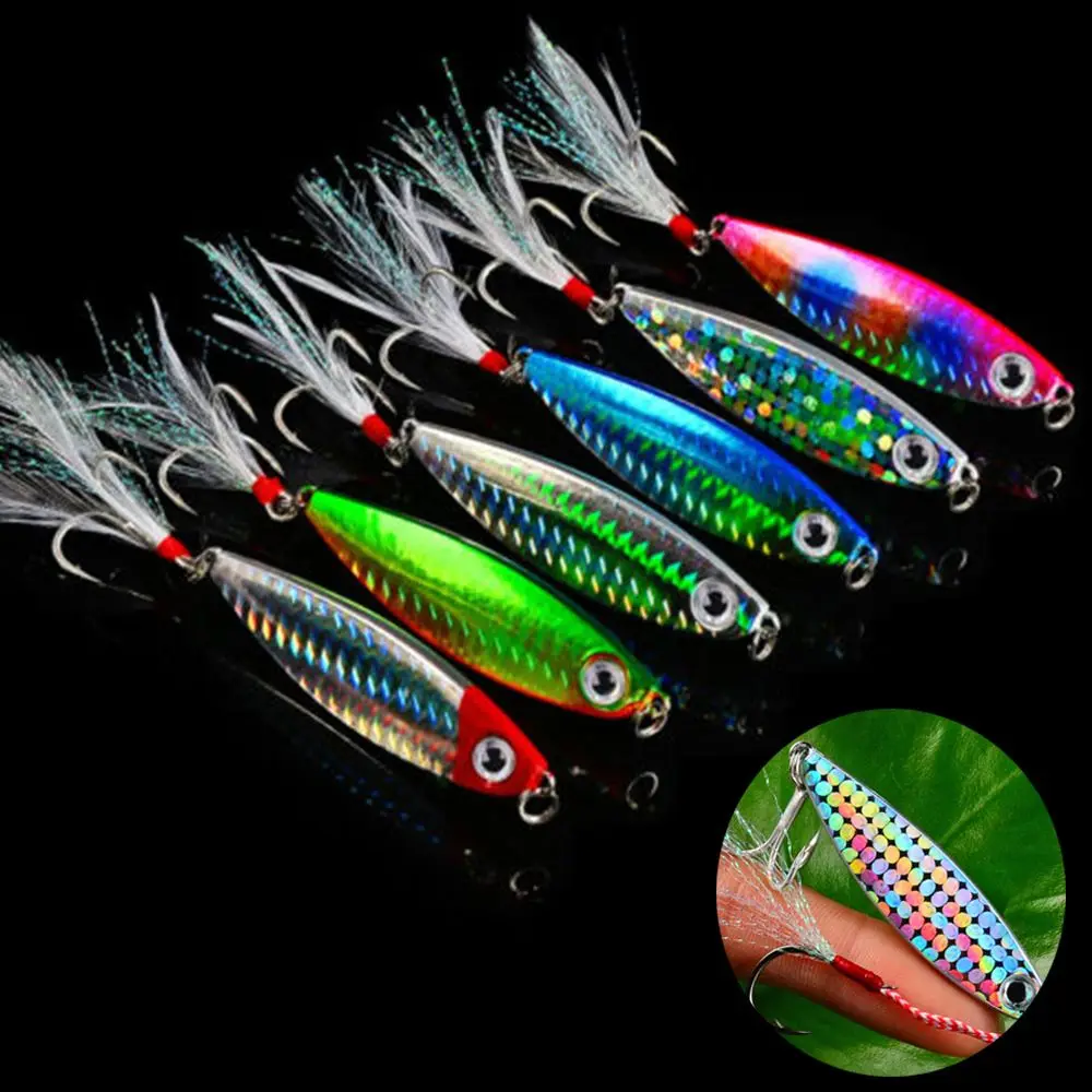 1pc Lead Fishing Lure 7g-30g Double Hook Sinking Spinner Jigs Colorful Lead Casting Feather Metal Fishing Lures Bait
1pc Lead Fishing Lure 7g-30g Double Hook Sinking Spinner Jigs Colorful Lead Casting Feather Metal Fishing Lures Bait
