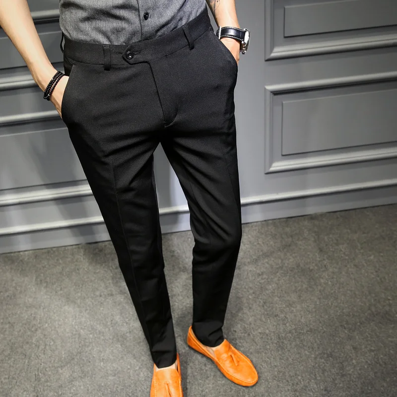 Korean Slim Fit Men's Suit Pant Trousers Black Navy Solid Business Casual Office Trouser Stretch Suit Trousers Men Plus size 36
Korean Slim Fit Men's Suit Pant Trousers Black Navy Solid Business Casual Office Trouser Stretch Suit Trousers Men Plus size 36