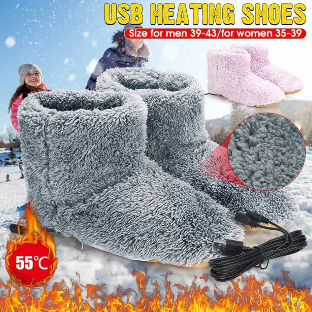 Electric Heated Foot Warmers Fluffy Thick Plush Foot Heater Winter USB Rechargeable Couple Warm Heating Shoes For Men Women
Electric Heated Foot Warmers Fluffy Thick Plush Foot Heater Winter USB Rechargeable Couple Warm Heating Shoes For Men Women