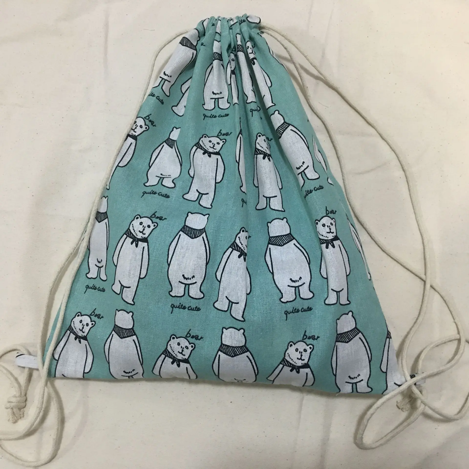 Cotton Linen Eco Drawstring Backpack Student Book Shoes Bag Print Standing Bear YL1225c 
Cotton Linen Eco Drawstring Backpack Student Book Shoes Bag Print Standing Bear YL1225c