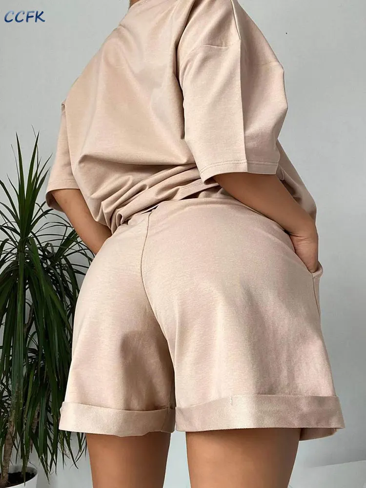 Summer Egirl Casual Shorts Sets Two Piece Female Outfits Loose Solid Top Tees Summer Suit Indie Women Clothes Aesthetic Alt
Summer Egirl Casual Shorts Sets Two Piece Female Outfits Loose Solid Top Tees Summer Suit Indie Women Clothes Aesthetic Alt