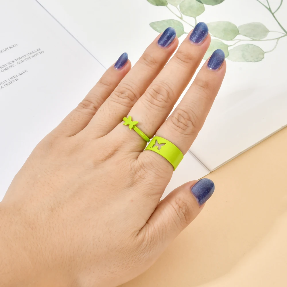 ZMZY 2pcs/set Trendy Candy Colors Butterfly Rings For Women Lover Couple Rings Set Friendship Engagement Wedding Open Rings
ZMZY 2pcs/set Trendy Candy Colors Butterfly Rings For Women Lover Couple Rings Set Friendship Engagement Wedding Open Rings