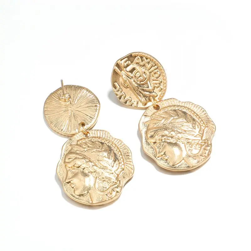 Antique Gold Medusa Coin Portrait Baroque Drop Earrings Women Fashion Jewelry
Antique Gold Medusa Coin Portrait Baroque Drop Earrings Women Fashion Jewelry