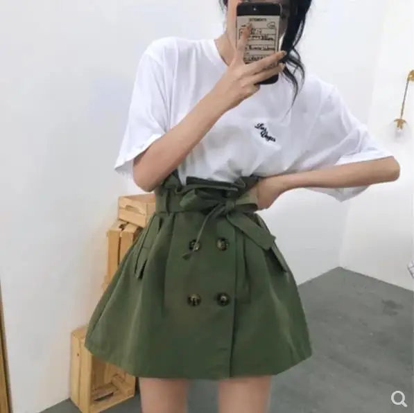 Женская мини-юбка в стиле преппи летняя винтажная трапециевидная юбка на