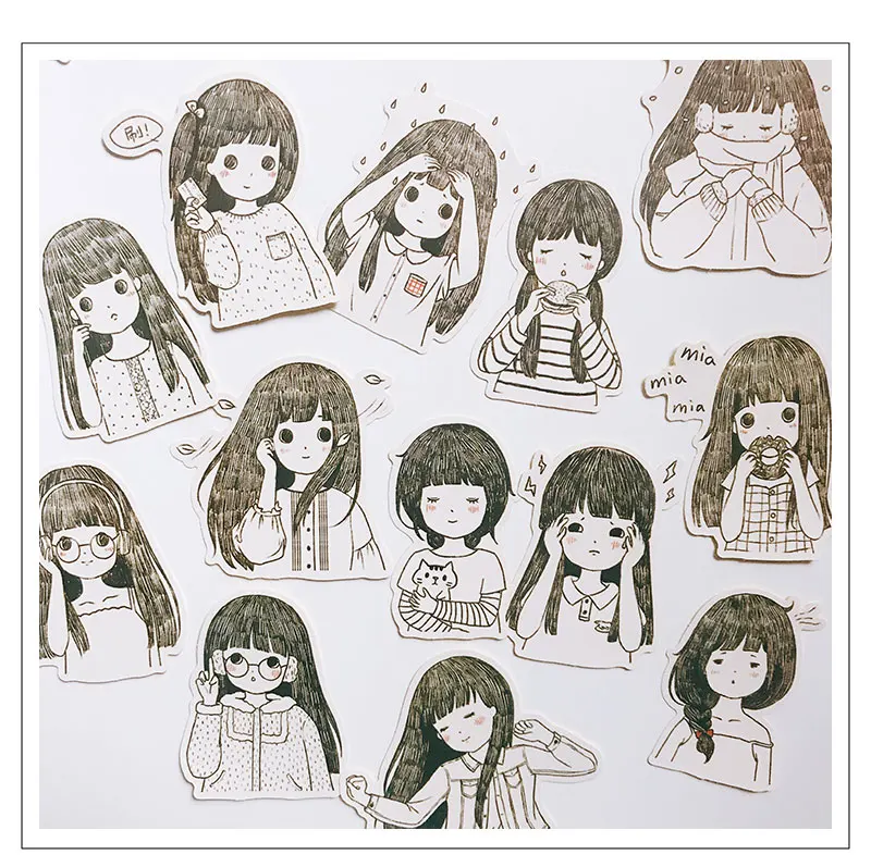 20pcsCute illustration cute girl Stickers Crafts And Scrapbooking stickers book Student label Decorative sticker DIY Stationery 
20pcsCute illustration cute girl Stickers Crafts And Scrapbooking stickers book Student label Decorative sticker DIY Stationery