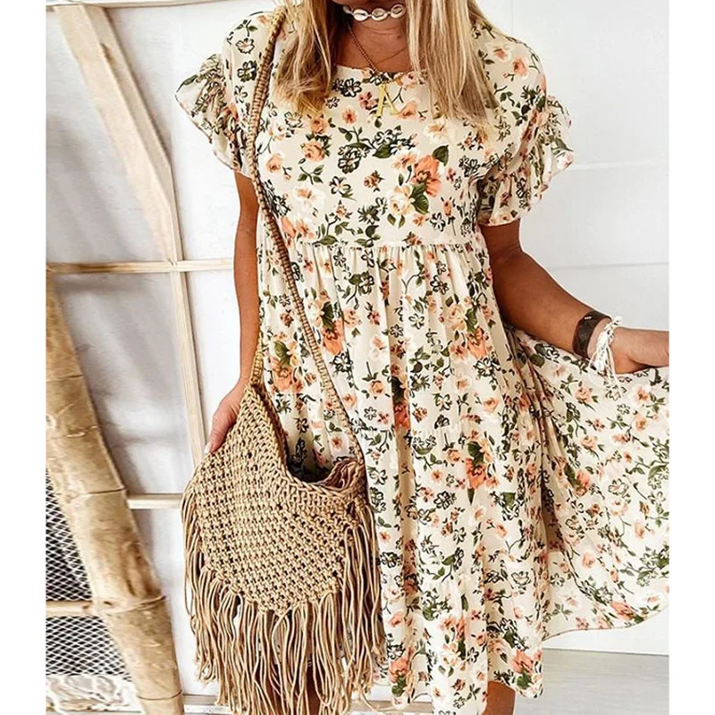 Casual Boho Floral Print Summer Dress Short Sleeve Woman Dress Female Loose Ruffles Mini Dresses For Women 2021 Robe Femme
Casual Boho Floral Print Summer Dress Short Sleeve Woman Dress Female Loose Ruffles Mini Dresses For Women 2021 Robe Femme