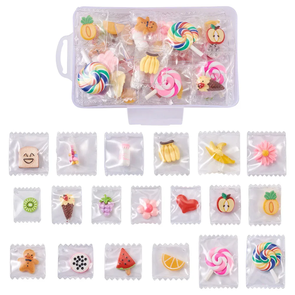 72Pcs/box Mini Rainbow Lollipop Candy Fruits Food Bag Charm Resin Pendant For DIY Earring Keychain Decor Handmade Jewelry Making
72Pcs/box Mini Rainbow Lollipop Candy Fruits Food Bag Charm Resin Pendant For DIY Earring Keychain Decor Handmade Jewelry Making