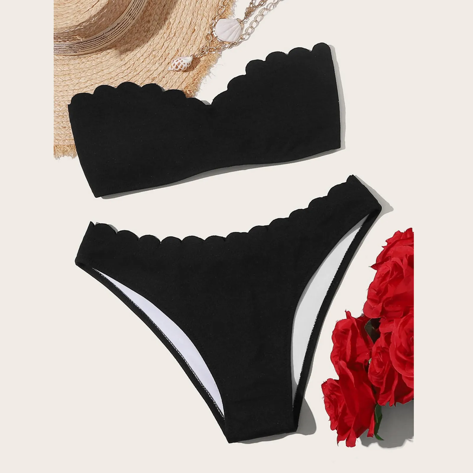 Women Bikini 2021 Mujer Tube Top lace up Bandeau Two Piece Swimsuit Bathing Suit Beach Swimwear Swimming Suit For Women Tankini
Women Bikini 2021 Mujer Tube Top lace up Bandeau Two Piece Swimsuit Bathing Suit Beach Swimwear Swimming Suit For Women Tankini