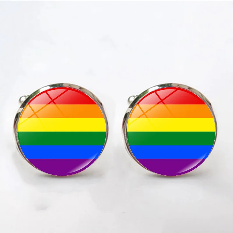 FIMAODZ Gay Pride Rainbow Flag Cufflinks for Men Women Lesbian Bisexual Transgender Symbol Glass Gem Cuff Links Buttons Gift
FIMAODZ Gay Pride Rainbow Flag Cufflinks for Men Women Lesbian Bisexual Transgender Symbol Glass Gem Cuff Links Buttons Gift