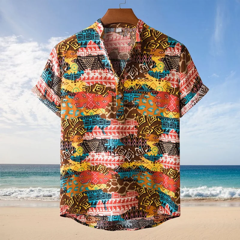 2021 Hawaiian Shirt Men Short Sleeve Shirt Summer Floral Loose Style Ethnic Casual Cotton Linen Printing Beach Shirt Blouse
2021 Hawaiian Shirt Men Short Sleeve Shirt Summer Floral Loose Style Ethnic Casual Cotton Linen Printing Beach Shirt Blouse