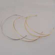 10PCS 1.8mm Double Wire Metal Headbands With Circle Ends Hair Hoops for DIY Tiara Crown Material Silver Golden