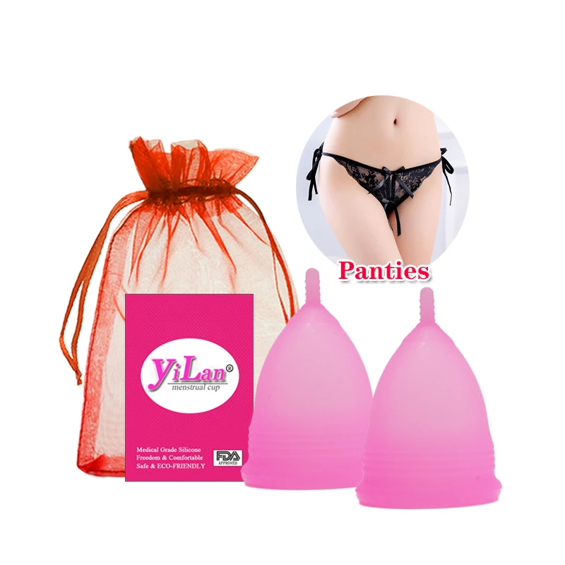 

2pc Medical Silicone Menstrual Cup Foldable Cup Feminine Hygiene Menstrual Period Reusable Vagina Cups Women menstrual collector