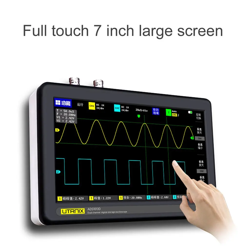 2 Channel 100MS/s MINI Nano1013D Professional Portable Digital Oscilloscope Digital Probe Digital Touch Tablet Oscilloscope
2 Channel 100MS/s MINI Nano1013D Professional Portable Digital Oscilloscope Digital Probe Digital Touch Tablet Oscilloscope