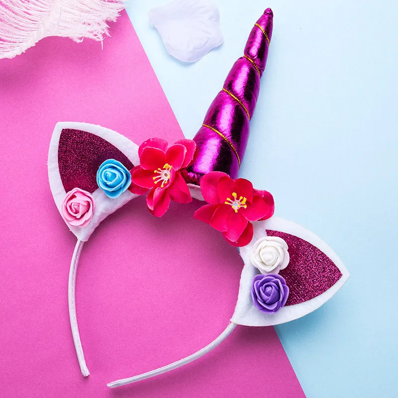 Fashion Magical Unicorn Headband Sweet Flower Unicorn Horn Hair Band Birthday Party Flower Headwear For kids
Fashion Magical Unicorn Headband Sweet Flower Unicorn Horn Hair Band Birthday Party Flower Headwear For kids