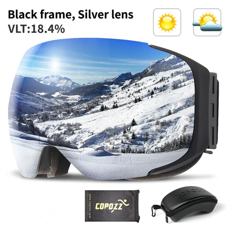 COPOZZ Magnetic Snowboard Goggles 100% UV400 Protection Anti-fogwith Ski Goggles Quick-change Lens and Case Set for Adult
COPOZZ Magnetic Snowboard Goggles 100% UV400 Protection Anti-fogwith Ski Goggles Quick-change Lens and Case Set for Adult