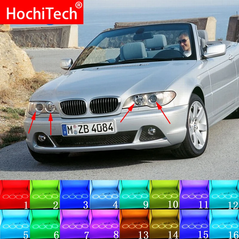 For BMW 3 Series E46 2004 - 2006 Accessories Latest Headlight Multi-color RGB LED Angel Eyes Halo Ring Eye DRL RF Remote Control
For BMW 3 Series E46 2004 - 2006 Accessories Latest Headlight Multi-color RGB LED Angel Eyes Halo Ring Eye DRL RF Remote Control
