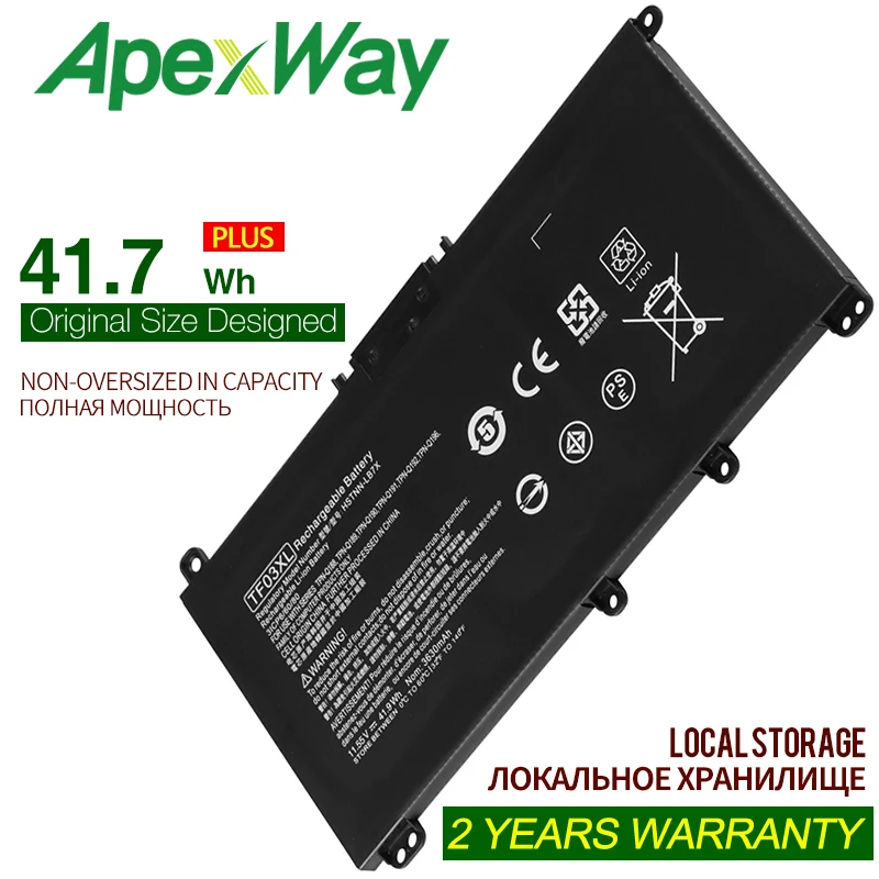 11.55V TF03XL TF03 Battery For HP Pavilion 15-CC 14-bf033TX 14-bf108TX 14-bf008TU HSTNN-UB7J TPN-Q188 TPN-Q189 TPN-Q190 Q191
11.55V TF03XL TF03 Battery For HP Pavilion 15-CC 14-bf033TX 14-bf108TX 14-bf008TU HSTNN-UB7J TPN-Q188 TPN-Q189 TPN-Q190 Q191