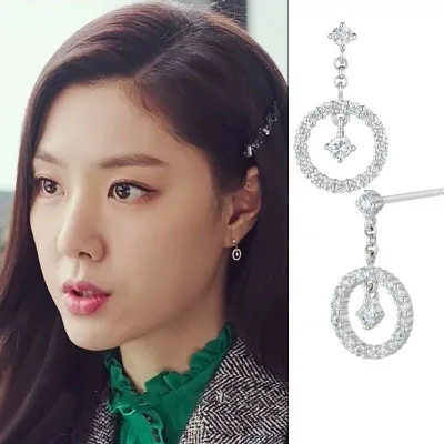 

Circle Forced landing of love Hyun Bin Son Ye Jin ear Korean dramas TV For Women Earrings pendientes brincos ornament