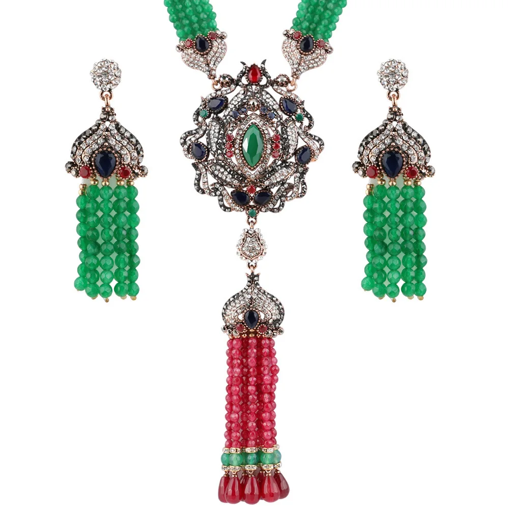 2 Pcs/lot 2021 Ethnic Nigerian Wedding Tassel Handmade African Beads Necklace Earrings Jewelry Sets For Women Bohemian Vintage
2 Pcs/lot 2021 Ethnic Nigerian Wedding Tassel Handmade African Beads Necklace Earrings Jewelry Sets For Women Bohemian Vintage
