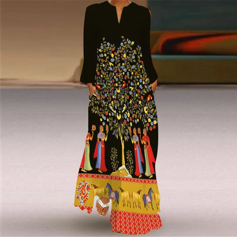 Casual 3D Printed Pullover Dress 2021 New Style Ladies Retro Butterfly Print Long Dress V-Neck Long-Sleeved Dresses With Pockets
Casual 3D Printed Pullover Dress 2021 New Style Ladies Retro Butterfly Print Long Dress V-Neck Long-Sleeved Dresses With Pockets