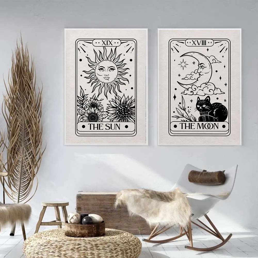 Canvas Painting The Sun Moon Tarot Astrology Poster Boho Print Neutral Modern Celestial Art Wall Picture For Bedroom Home Decor
Canvas Painting The Sun Moon Tarot Astrology Poster Boho Print Neutral Modern Celestial Art Wall Picture For Bedroom Home Decor