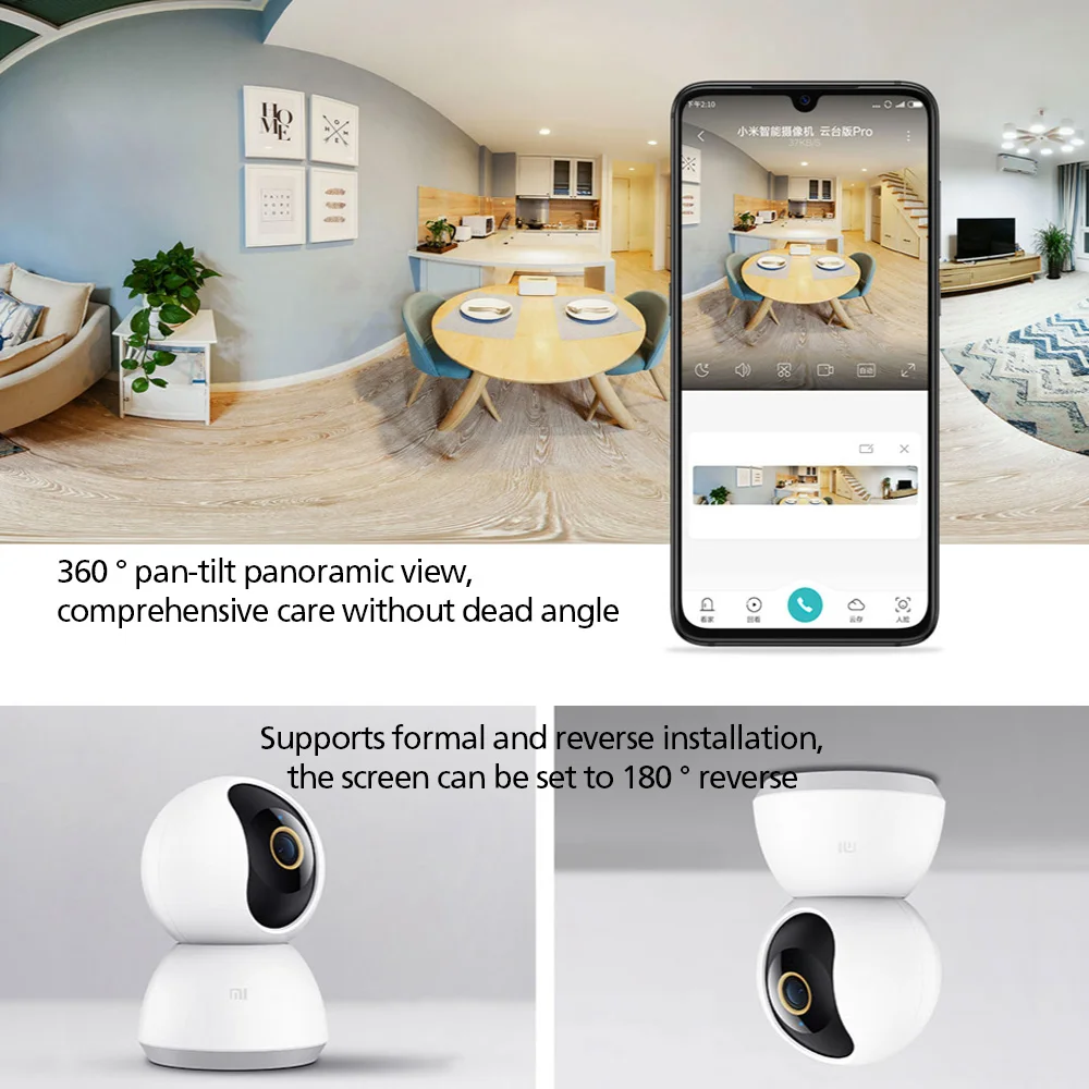 Original Xiaomi Smart Camera PTZ Version 2K 1296P F1.4 360 Panorama Humanoid Monitoring Infrared Night Vision Work With Mijia OS
Original Xiaomi Smart Camera PTZ Version 2K 1296P F1.4 360 Panorama Humanoid Monitoring Infrared Night Vision Work With Mijia OS