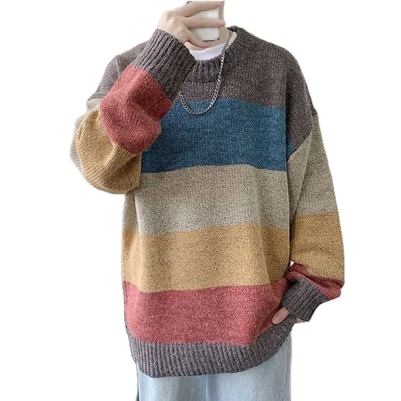 2021 Autumn And Winter New Men's Striped Sweater, Lazy Wind Retro Color Sweater Knitwear, Korean version Of leisure And Loose
2021 Autumn And Winter New Men's Striped Sweater, Lazy Wind Retro Color Sweater Knitwear, Korean version Of leisure And Loose