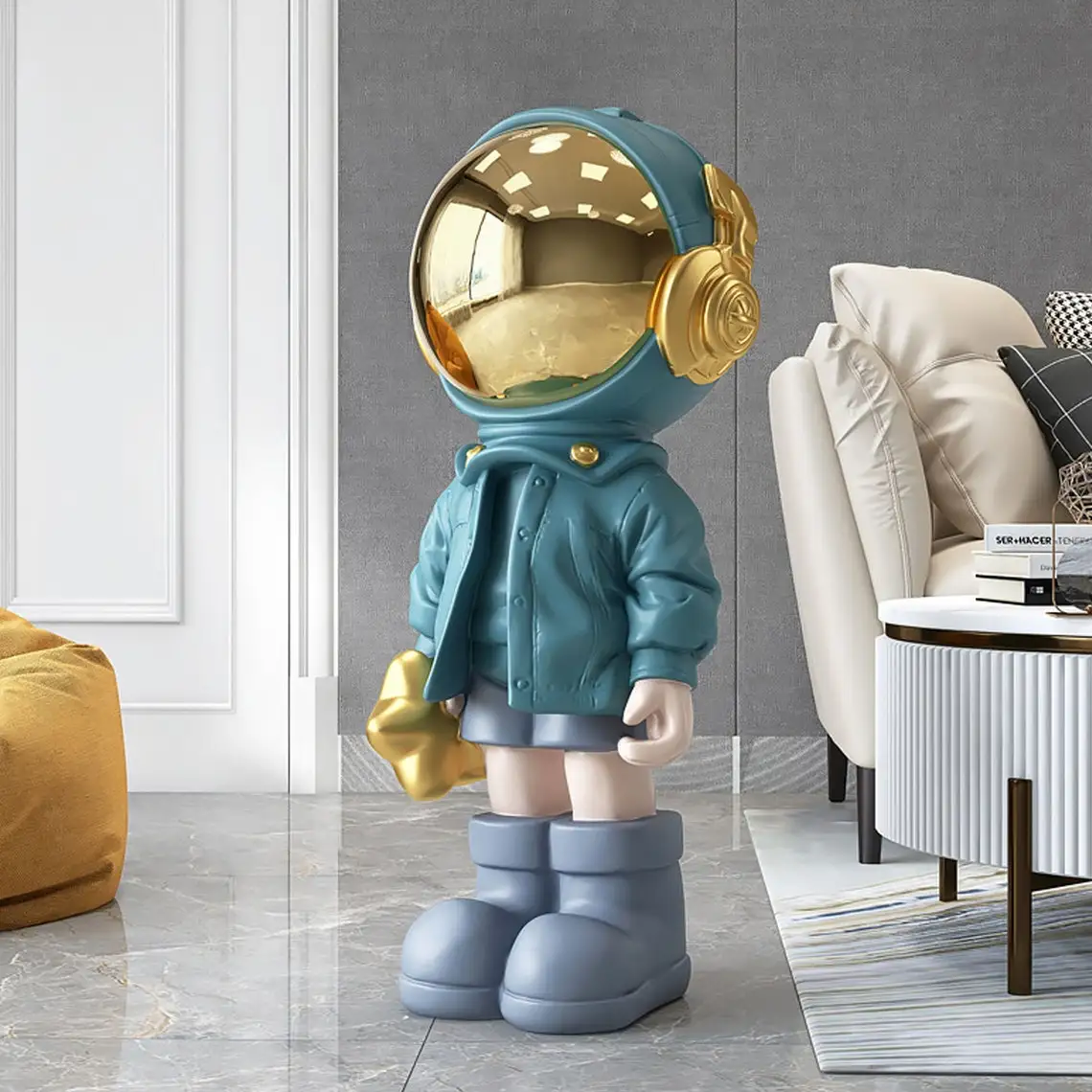

Современная домашняя декоративная фигурка астронавта из мультфильма, скульптура, статуя для гостиной, декоративные большие предметы, стат...