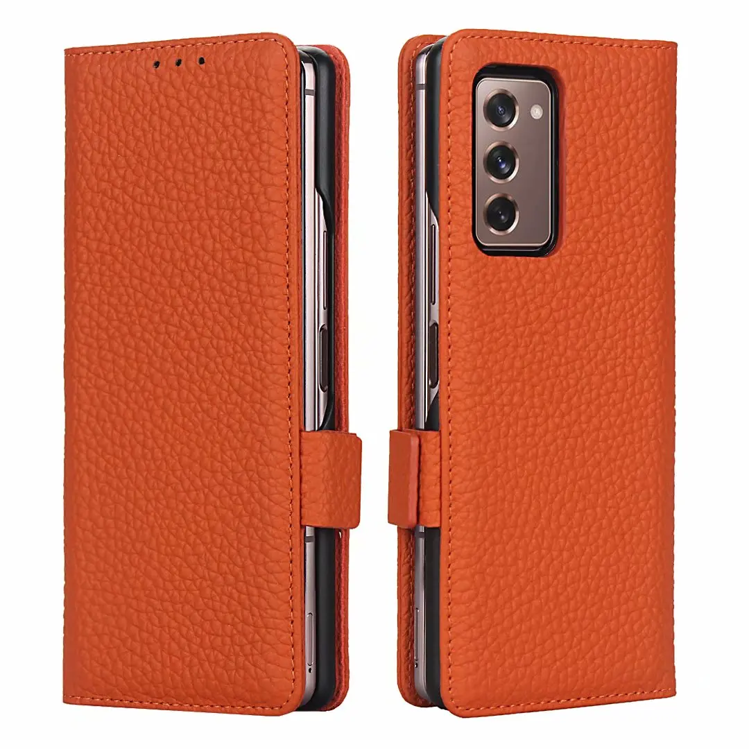 Simple Design Lychee Genuine Leather Flip Cover For Samsung Galaxy Z Fold 2 5G Case With Magnetic Buckle
Simple Design Lychee Genuine Leather Flip Cover For Samsung Galaxy Z Fold 2 5G Case With Magnetic Buckle