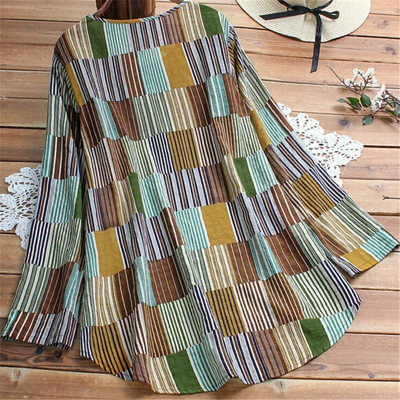Women Retro Blouse O Neck Long Sleeve Casual Loose Tops Baggy Tunic Tops Womens Tops And Blouses Plus Size Blouse Shirt
Women Retro Blouse O Neck Long Sleeve Casual Loose Tops Baggy Tunic Tops Womens Tops And Blouses Plus Size Blouse Shirt