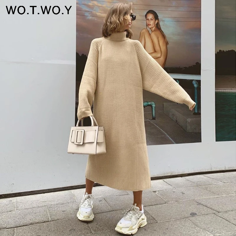 Женское трикотажное платье с высоким воротом WOTWOY, повседневное свободное платье до середины икры с длинным рукавом на осень и зиму
Женское трикотажное платье с высоким воротом WOTWOY, повседневное свободное платье до середины икры с длинным рукавом на осень и зиму