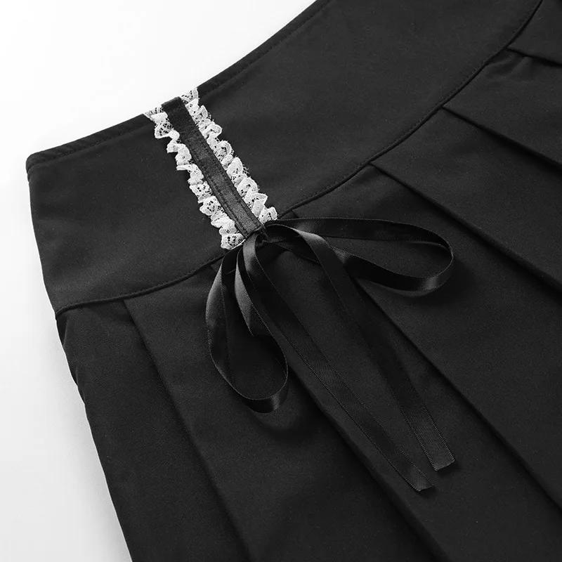 Lace Gothic Grunge Black Women Mini Skirts Punk Harajuku Bandage Clothes Pleated Skirt Summer Party Clubwear
Lace Gothic Grunge Black Women Mini Skirts Punk Harajuku Bandage Clothes Pleated Skirt Summer Party Clubwear