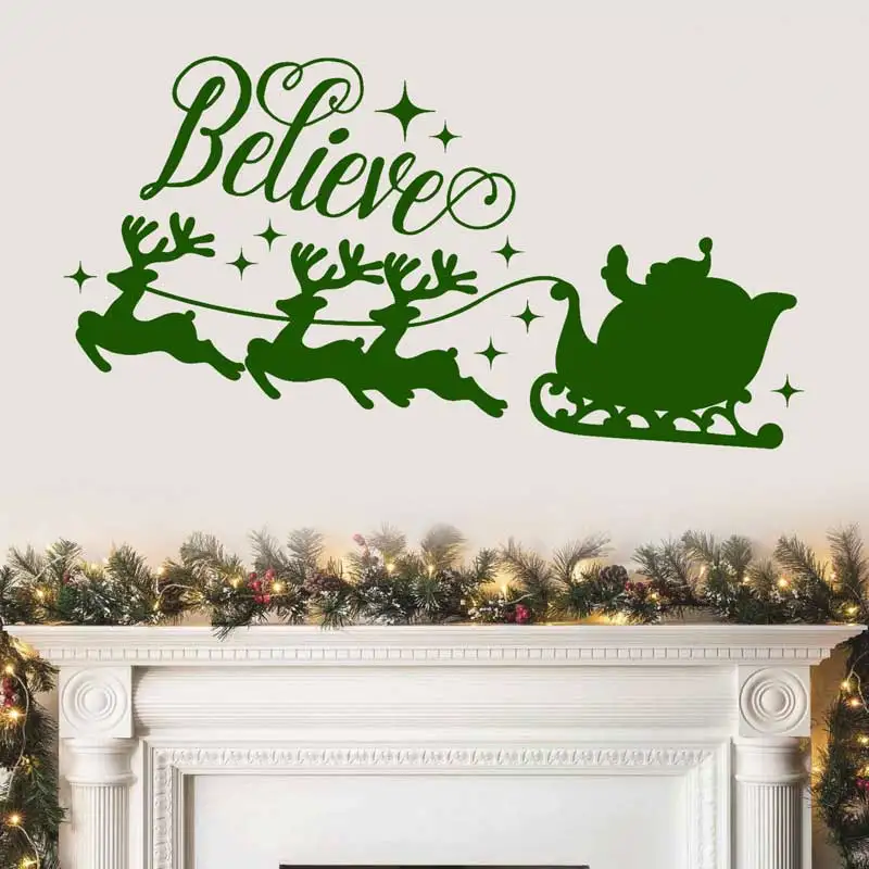 Christmas Wall Stickers Santa Sleigh Reindeer Vinyl Wall Art Decals Home Living Room Doors and Windows Decoration Wall Stickers 
Christmas Wall Stickers Santa Sleigh Reindeer Vinyl Wall Art Decals Home Living Room Doors and Windows Decoration Wall Stickers