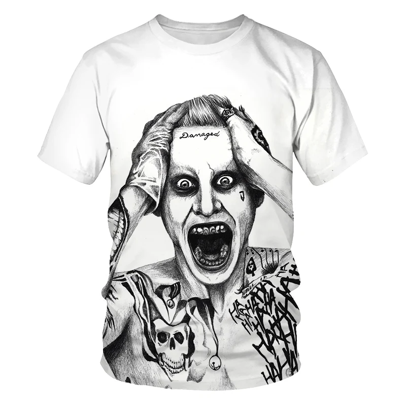 2021 Summer Clown White Joker 3D Printed T Shirt Men Joker Face Casual Male Tshirt Clown Short Sleeve Funny T Shirts Tops
2021 Summer Clown White Joker 3D Printed T Shirt Men Joker Face Casual Male Tshirt Clown Short Sleeve Funny T Shirts Tops
